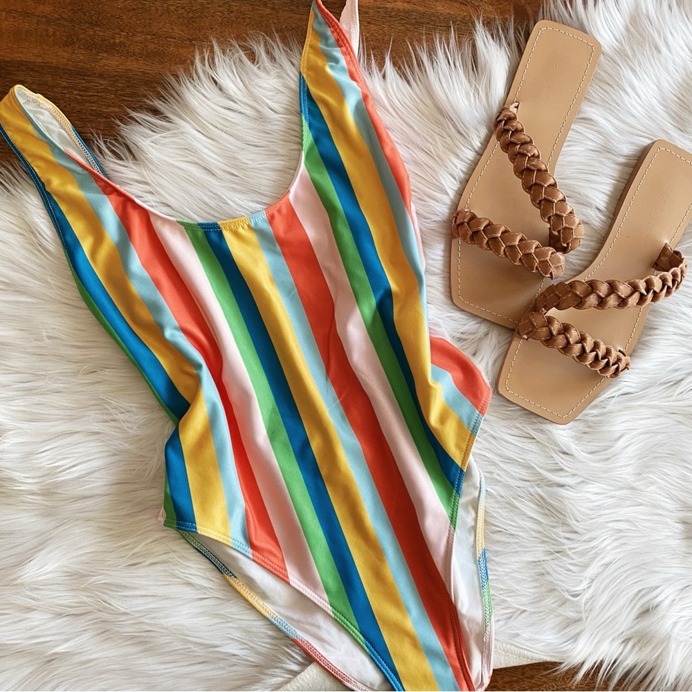 Zara low back rainbow swimsuit